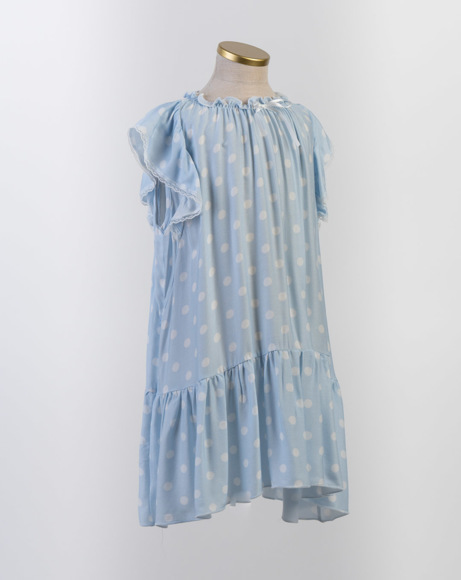 Picture of EVELYN CHILDREN'S NIGHTDRESS BLUE POLKA DOTS