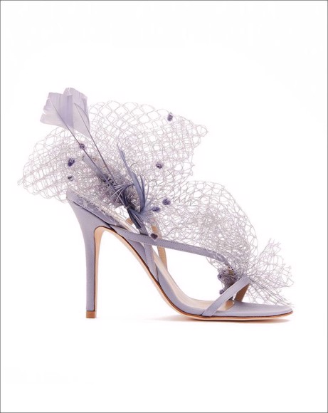 Picture of ANNE LILAC FEATHER ARTWORK SANDALS