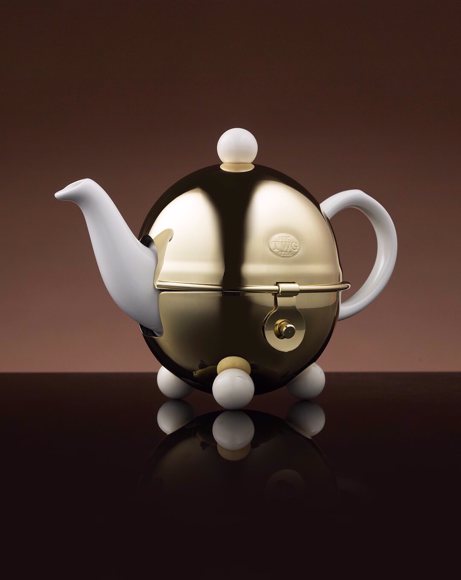 Picture of DESIGN GOLD TEAPOT IN WHITE 180 ML