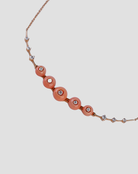 Picture of NECKLACE WITH DIA & CORAL SUULIN VENUS COLL